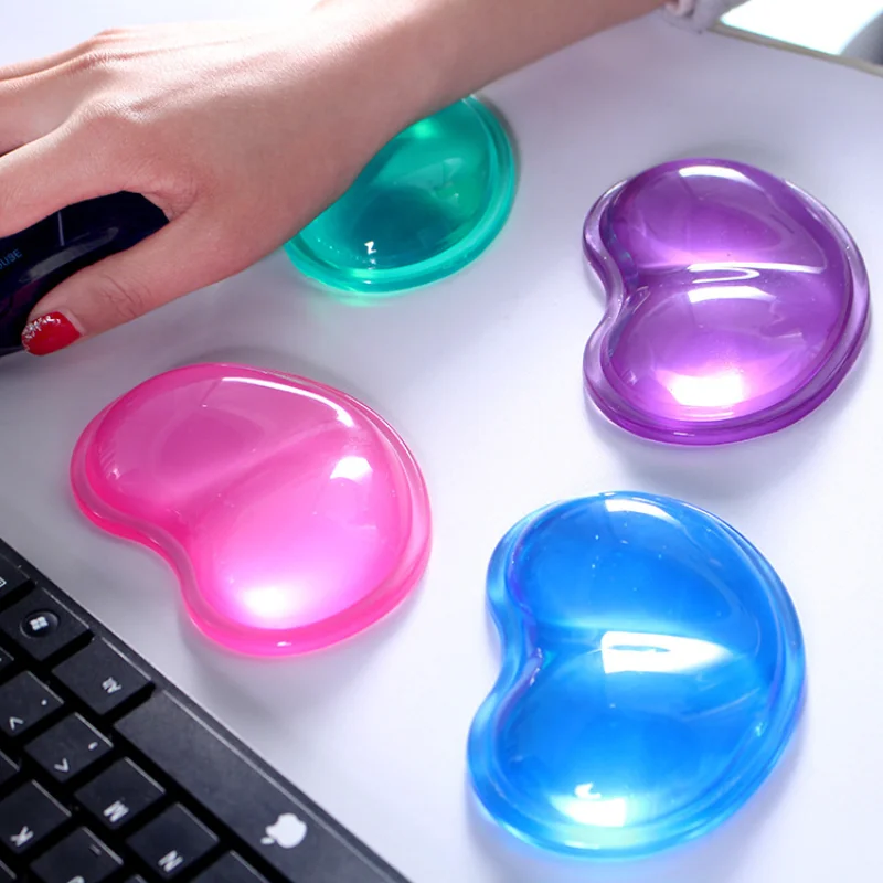 Wrist Rest Gel - ซิลิโคนเจลส่วนที่เหลือข้อมือรูปหัวใจโปร่งแสงแผ่นรองเมาส์ตามหลักสรีรศาสตร์เย็นมือหมอนเสื่อสําหรับแล็ปท็อปคอมพิวเตอร์สํานักงาน