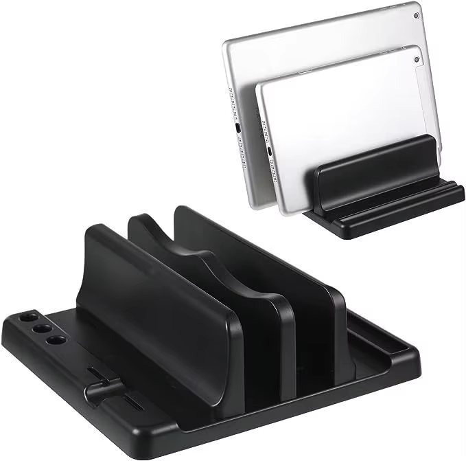 Laptop Accessories All - ขาตั้งแล็ปท็อปแบบตั้งโต๊ะ ABS ประหยัดพื้นที่บนโต๊ะทำงาน ง่ายต่อการวางอุปกรณ์คอมพิวเตอร์ ปรับความกว้างได้ ที่เก็บของบนโต๊ะทำงาน