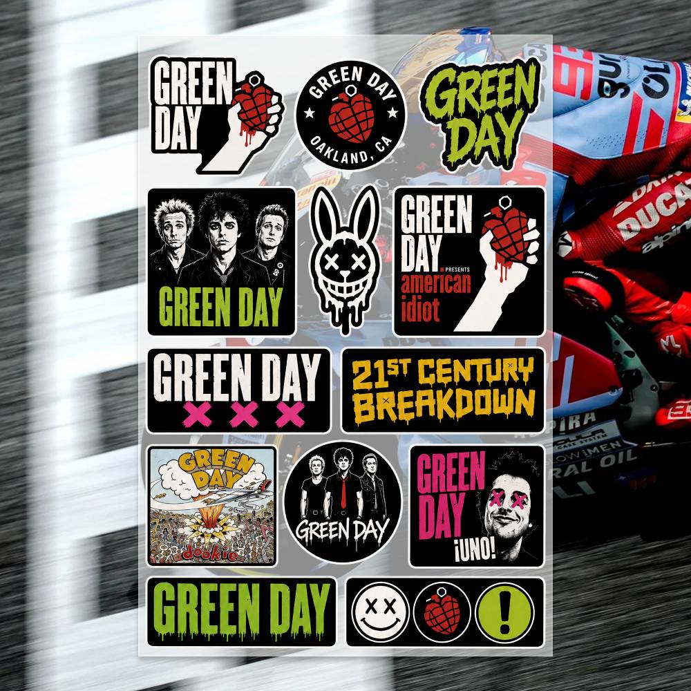 Laptop Accessories Wallpaper - G-Green Day สติ๊กเกอร์มอเตอร์ไซค์ สติ๊กเกอร์ติดตัวถังรถยนต์ กันชน หน้าต่าง