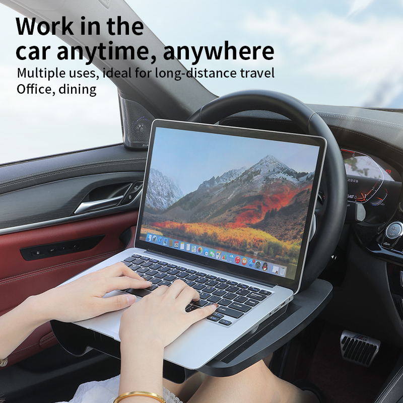 Laptop Stand Portable - โต๊ะวางคอมพิวเตอร์แบบพกพาสำหรับรถยนต์ 1 ชิ้น ใช้สำหรับกินข้าว ทำงาน วางบนพวงมาลัย