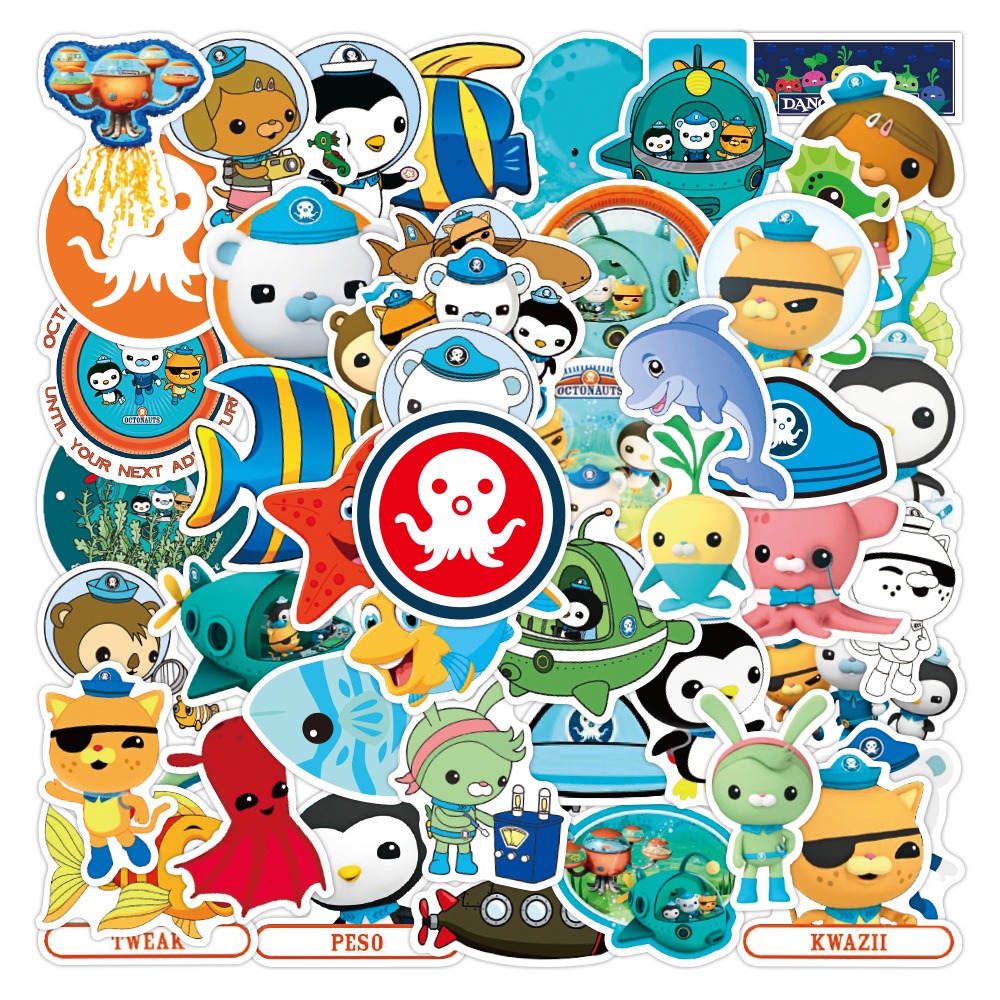 Laptop Accessories Decoration - สติกเกอร์ลายกราฟฟิตี้ Octonauts 50 ชิ้น สำหรับตกแต่งกระเป๋าเดินทาง แล็ปท็อป