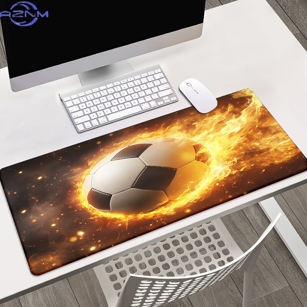 Laptop Accessories Brand - แผ่นรองเมาส์ลายฟุตบอลแบรนด์ Fire แผ่นรองเล่นเกมลายเหล็ก แผ่นรองโต๊ะกันลื่น ทนทาน สำหรับแล็ปท็อป