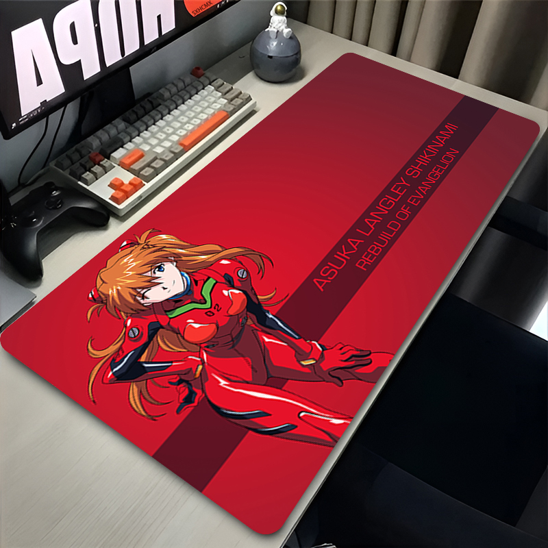 Laptop Accessories Toys - แผ่นรองเมาส์ขนาดใหญ่แผ่นรองเมาส์สำหรับเล่นเกม XXL คีย์บอร์ดเกมเมอร์แผ่นรองเม้าส์แล็ปท็อปแผ่นรองโต๊ะอะนิเมะสาวอาสึกะ อี-อีวานเกลียนส์แผ่นรองเม้าส์