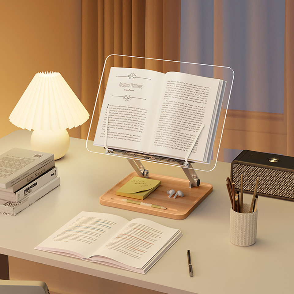 แท่นอ่านหนังสือไม้พร้อมไฟอะคริ - Laptop Extra Accessories บทวิจารณ์และราคา