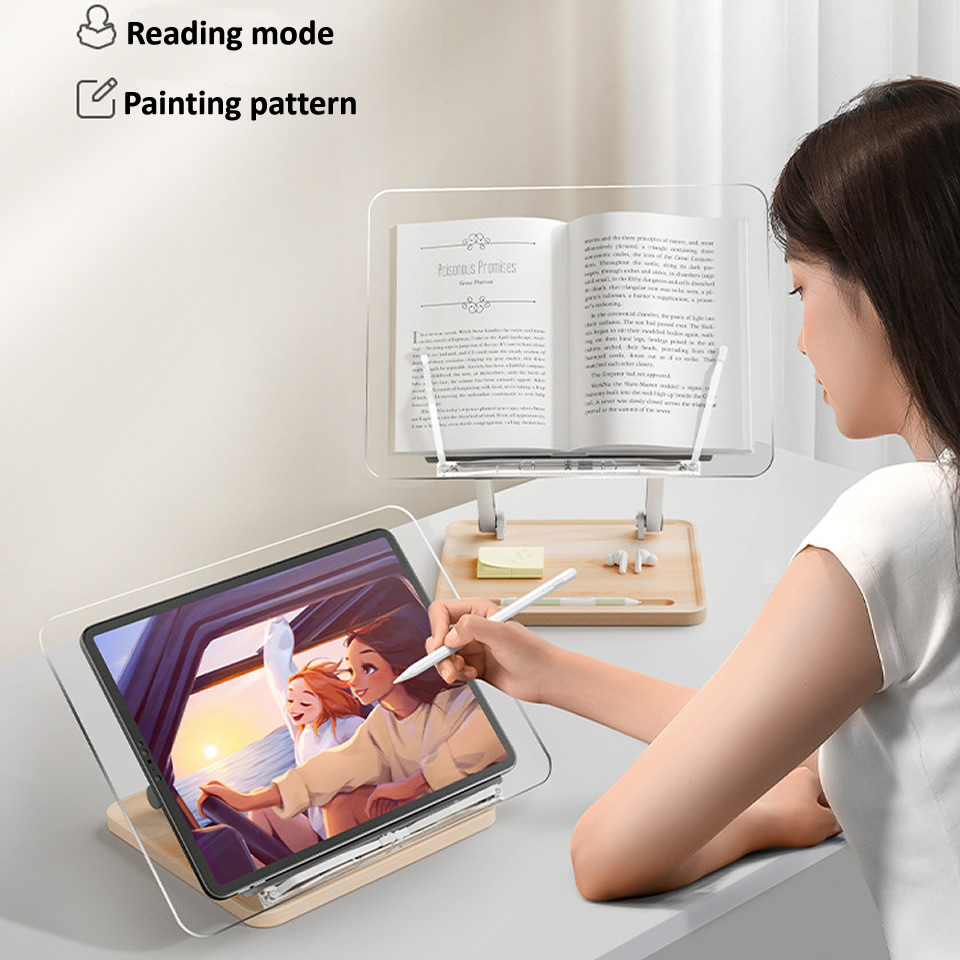 แท่นอ่านหนังสือไม้พร้อมไฟอะคริ - Laptop Extra Accessories บทวิจารณ์และราคา