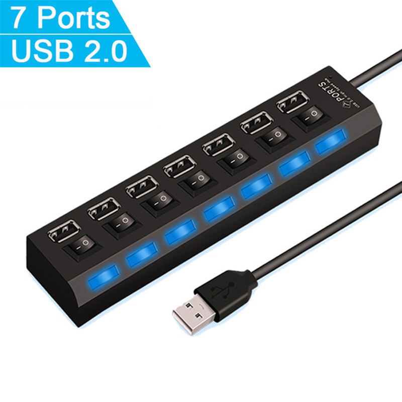 7 พอร์ตยูเอสบี 2.0 ฮับสปลิตเตอ - Laptop Accessories All บทวิจารณ์และราคา